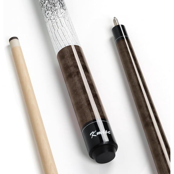 Pool Sticks Set of 4: 58'' Canadian Maple Low-Deflection Billiard Cue Stick W/ 13mm Leather Tip, 18 19 20 21oz House Pool Cues for Adults/Beginners/Pro Players, Wood Grain Butt, 3D Grip