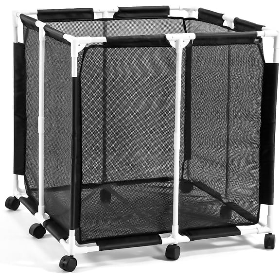 Pool Storage Bin, Outdoor Storage Organizer for Pool Float Toys, Noodles, Balls, Towels & More, Rolling Large Mesh Poolside Holder