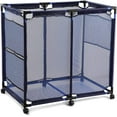 thumbnail image 1 of Pool Storage Bins Rolling Pool Storage Cart Organizer with Nylon Mesh Large Capacity with Iron Tube, 37" L x 25" W x 36" H Blue, 1 of 7