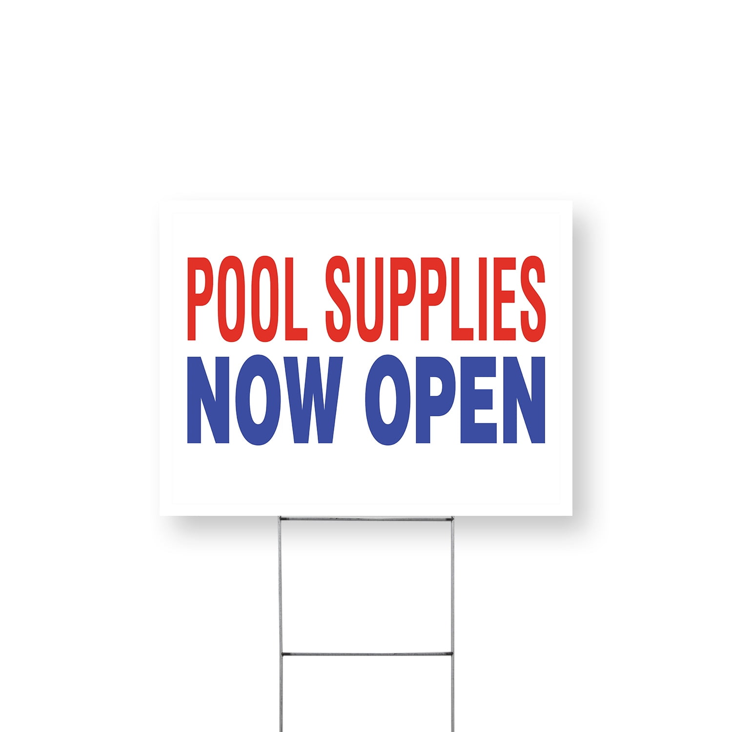 Pool Supplies Now Open Yard Sign 12 Inch x 16 Inch Single Sided ...