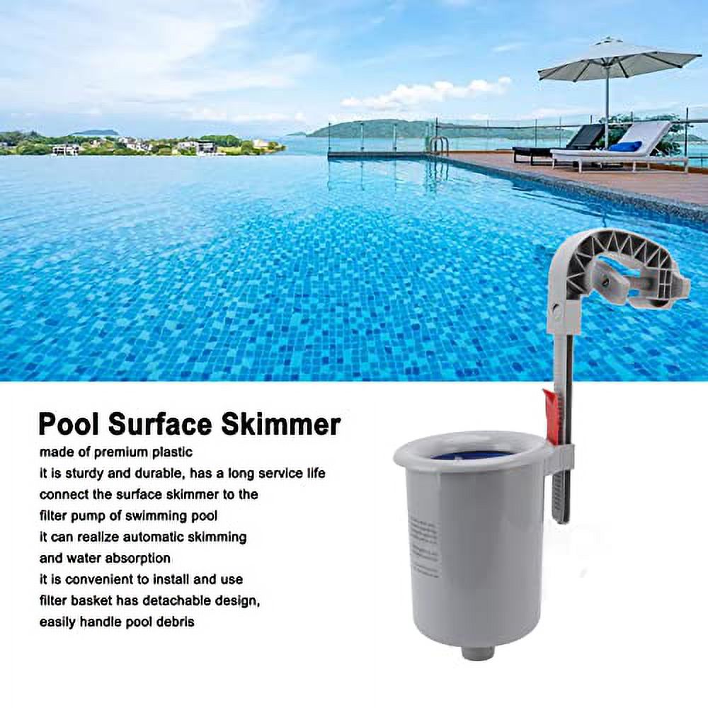 Pool Surface Skimmer, Detachable Wall Mount Pool Cleaner Skimmer Easy