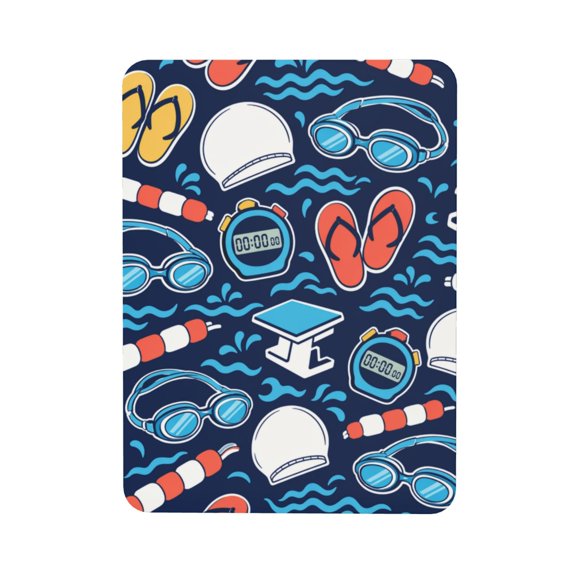 Pool Swim Icon Pattern Rectangular Refrigerator Magnet, Soft Magnetic Fridge Magnet for Home, Office, Locker Decor