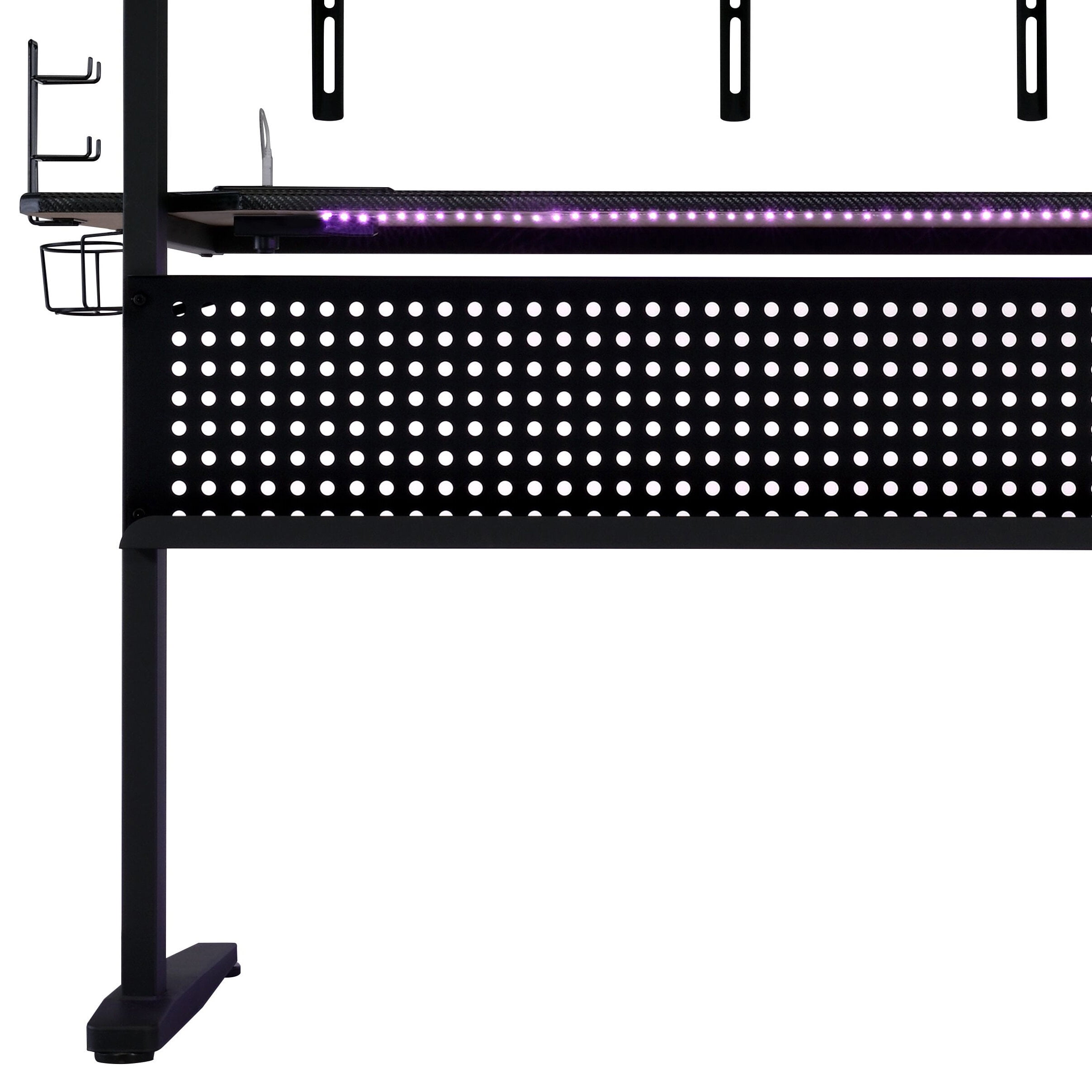 Pool Table, Black Gaming Desk with LED Light, Black Game Tables,Paper Composite Combination Game Tables, Furniture Game & Recreation Game Tables