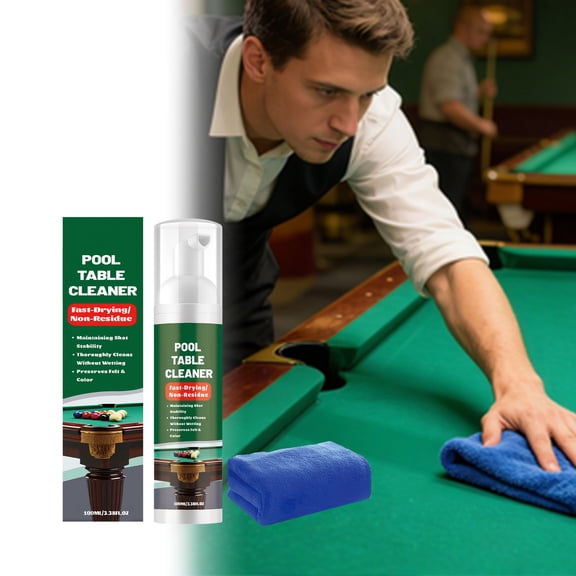 Pool Table Cleaning Agent 100ml Billiard Cloth Cleaner with Microfiber Towel Fast Dry No Residue Table Surface Care Foam for Snooker Pool Table Maintenance Cleaning Kit