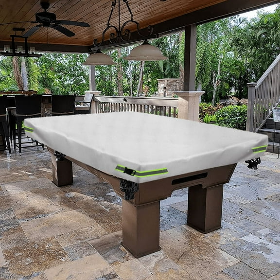 Pool Table Cover 9ft - Billiard Table Cover, 600D Waterproof Covers for Billiard Pool Table, Heavy Duty Scratched-Free UV Protection Snooker Furniture Table Cover - 9 Feet