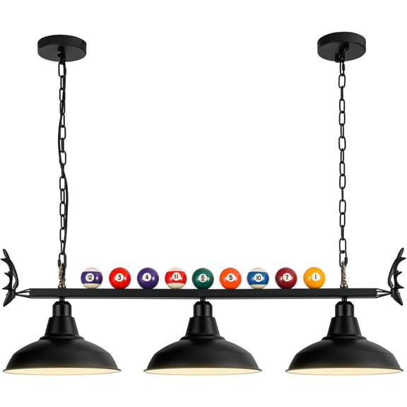 Pool Table Light, Billiard Light for 7' 8' 9' Pool Table, Hanging Billiards Light for Billiard Room, Game Room, Restaurant, Coffee Shop (3 Lights)