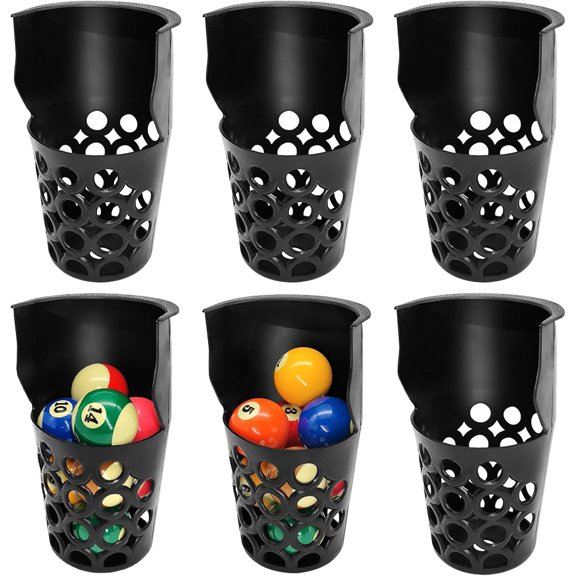 Pool Table Pockets Replacement Pockets for Billiard Table Set of 6 Large Capacity Plastic Web Pockets