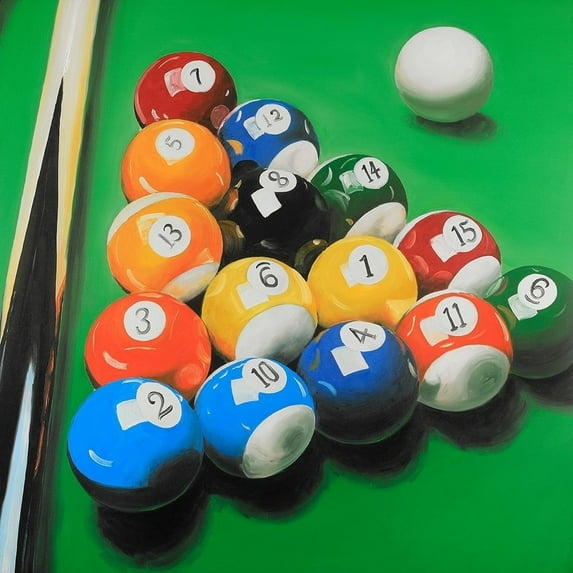 Pool Table With Ball Formation Poster Print by Atelier B Art Studio