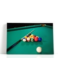 thumbnail image 1 of Pool Table With Props - Wrapped Canvas Print Wall Art | 24" W x 16" H, 1 of 4