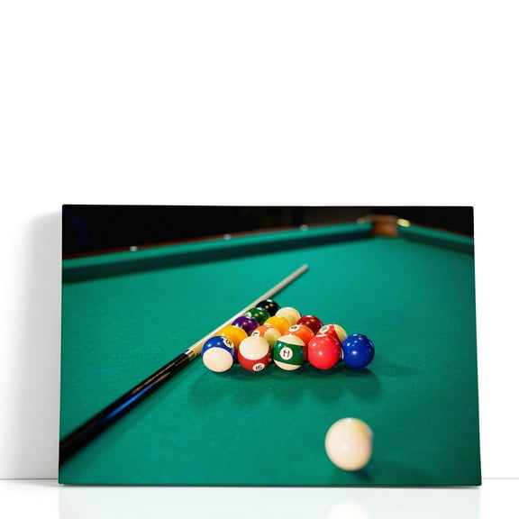 Pool Table With Props - Wrapped Canvas Print Wall Art | 60" W x 40" H