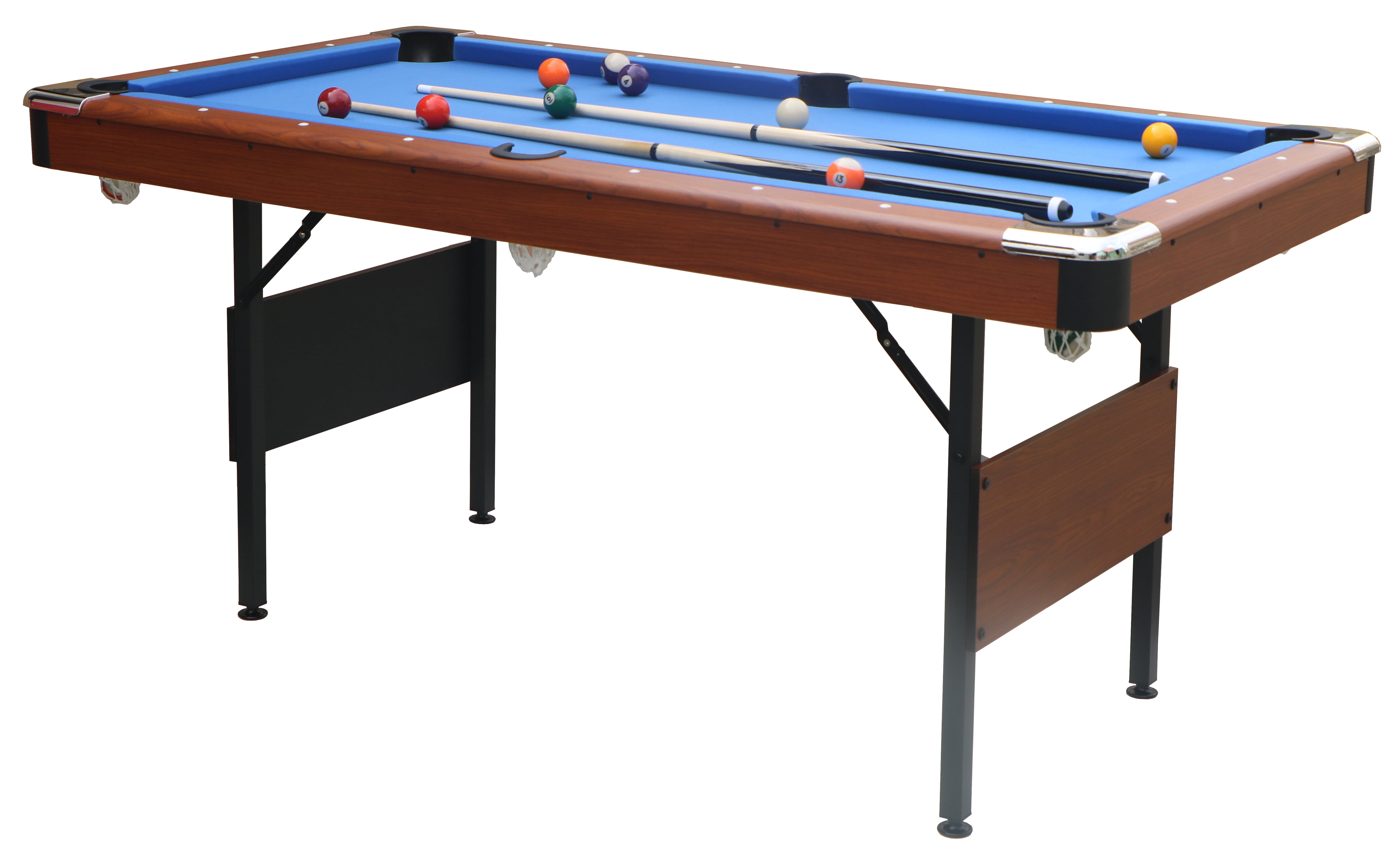 5.5 FT Foldable Pool Table Set - Includes Balls, Cues, Chalk & Brush, Compact Billiards Table For Home
