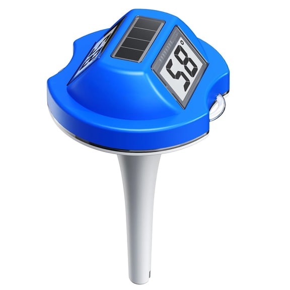 Pool Thermometer Floating Easy Read, Solar Powered | Large LCD Display- Easy to Read | IP68 Waterproof Digital Pool Thermometer with String | Ultra-Precise Pools Water Temperature Gauge for Hot Tub