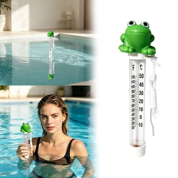 Pool Thermometer, Floating Frog Shaped Water Temperature Gauge 100ml, Pool Thermometer For Swimming Pools, Spas & Hot Tubs