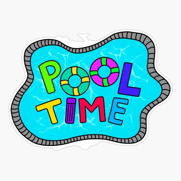 Pool Time Summer Art Vinyl Decal Sticker