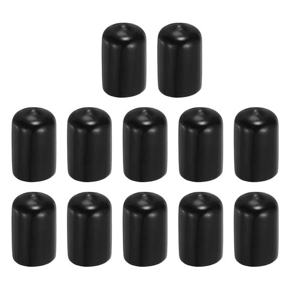Pool Tip Cover, Rubber Cue Protector, Billiard Pool Durable Head Covers for Table Stick Head, 13mm & 12Pcs & Black