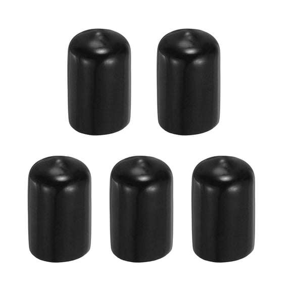 Pool Tip Cover, Rubber Cue Protector, Billiard Pool Durable Head Covers for Table Stick Head, 13mm & 5Pcs & Black