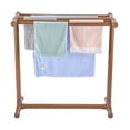 thumbnail image 1 of Pool Towel Rack 5 Bar, Freestanding PVC Outdoor Organizer - Brown T-Shape, Includes Clips & Bag, Beach, Poolside Storage for Towels & Floats, 1 of 7