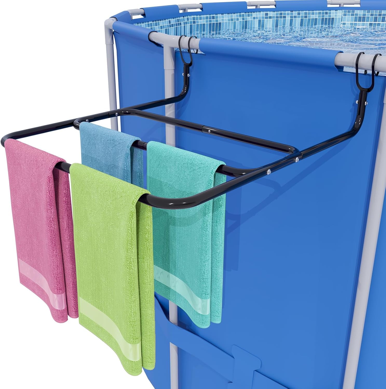 Pool Towel Rack Outdoor, 20.6in Metal Heavy Duty Pool Towel Holder for ...