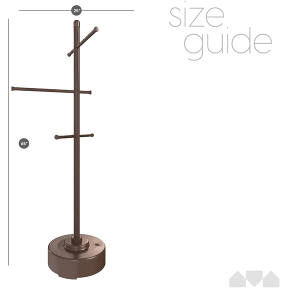 Pool Towel Rack Outdoor Freestanding Spa Towel Tree, Made from Weather Resistant Metal and Plastic 65 inches x 25 inches Brown