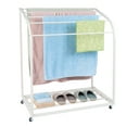 thumbnail image 1 of Pool Towel Rack Outdoor with Wheels, PVC Trapedozal Outdoor Towel Rack for Pool, 5 Bar Curved Towel Rack, Free Standing Poolside Storage Organizer,Towel Stand for Beach, Pool, Indoor, 1 of 8