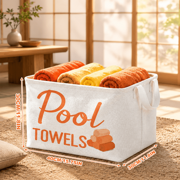 Pool Towel Storbasket Holder Organizer Bin Orange