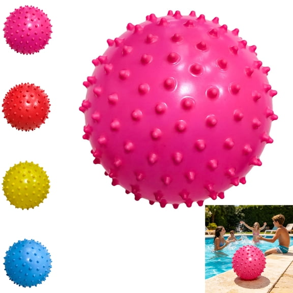 Pool Toys, 6 Inch Knobby Beach Ball for Teens and Adults, Inflatable Spiky Water Ball for Summer Swimming Pool Parties, Pink