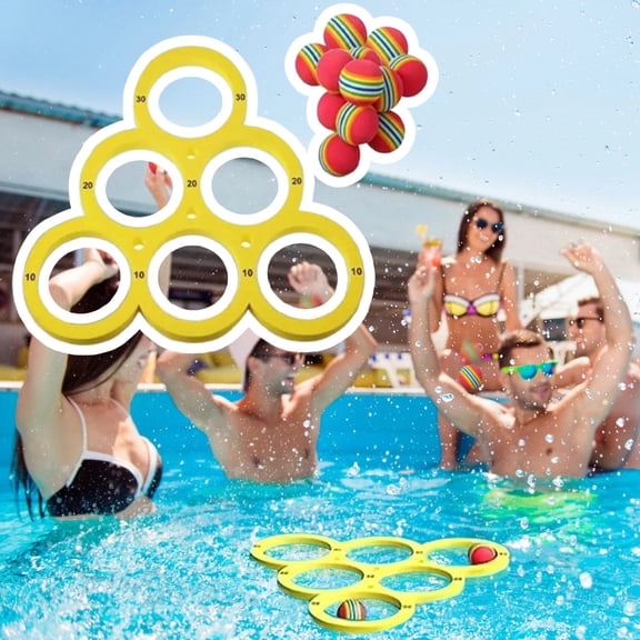 Pool Toys Games Set, 2-in-1 Ring Toss Game, Outdoor Swimming Pool Party Floats Water Toys for Teens Adults