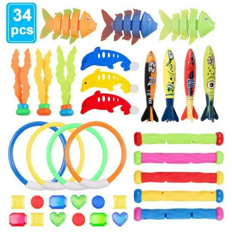 Pool Toys for Kids Ages 3-5, 4-8, 8-12, Pool Games Diving Toys Swimming  Pool Toys Sets with Storage Bag Toddler Gifts Pool Bath Toys Water Swim Toys  for Boys Girls 32pc 