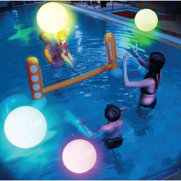 Pool Toys, Light up Pool Beach Game Balls 16 Light Modes, Pool Activities Decorations Adult, Beach Ball for Summer Pool Party