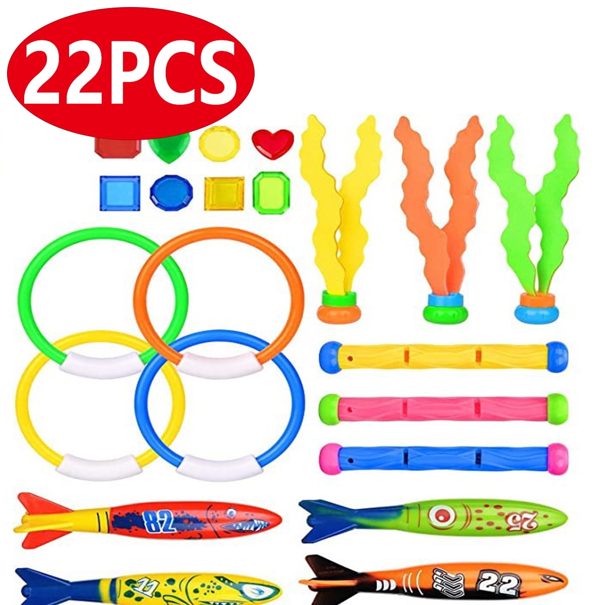 Pool Toys for Kids Dive Toys Swimming Pool Diving Rings Diving Sticks