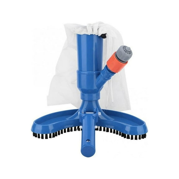 Pool Vacuum Head with Brush and Debris Bag, Manual Cleaner for Above Ground and In-Ground Pools, Easy Hose Connection, Efficient Leaf and Dirt Removal Tool
