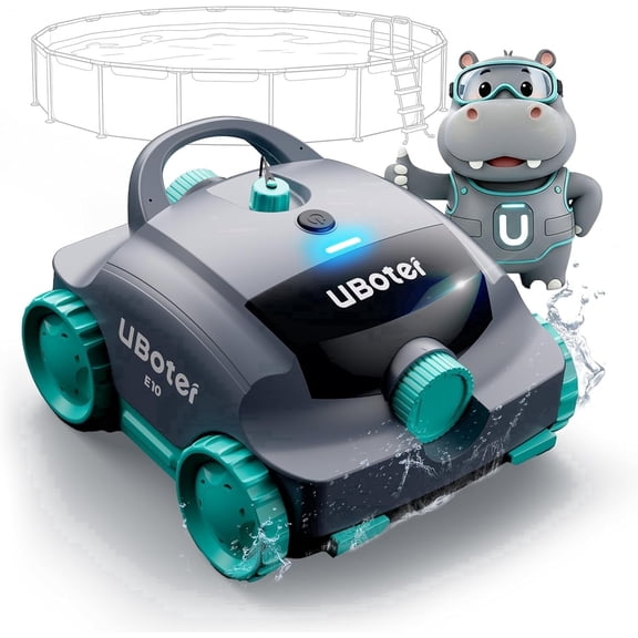 UBoter E10 Cordless Robotic Pool Cleaner,Pool Vacuum, Dual-Layer Filtration,Powerful Obstacle Crossing, Enhanced Edge & Corner Cleaning,120-Min for Above-Ground & Flat-Bottom Pools to 860 Sq.ft