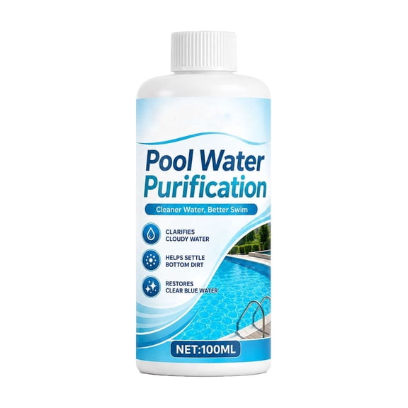 Pool Water Clarifier 100Ml Fast Acting Flocculant For Cloudy Water Prevention Odor Removal Swimming Pool Treatment
