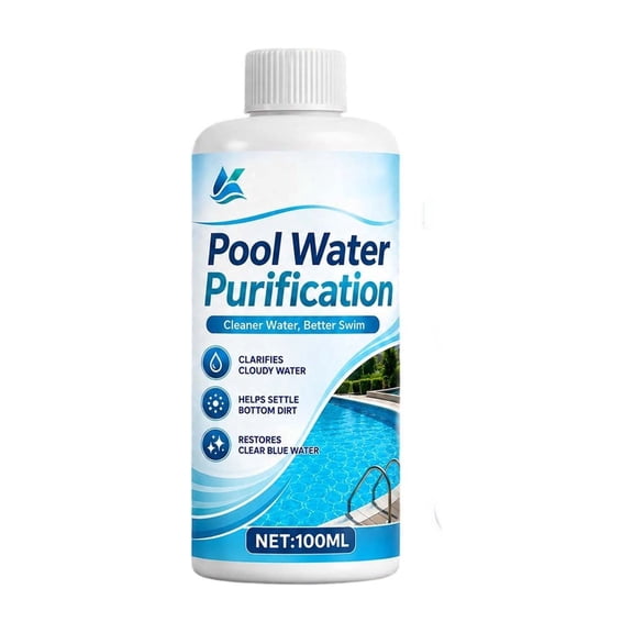 Pool Water Clarifier 100Ml Pool Water Purification Liquid For Cloudy Water Restores Clear Blue Pool Water