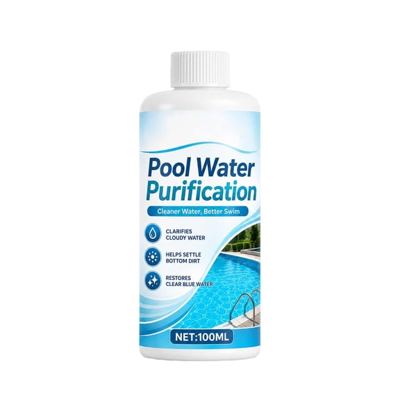 Pool Water Clarifier, Fast Acting Odor Deodorizing Algae Prevention Formula, 3.4 oz 1 Pack, Suitable for Outdoor Ponds Above Ground Swimming Pools to Clear Cloudy Water Settle Bottom Dirt Restore Spa