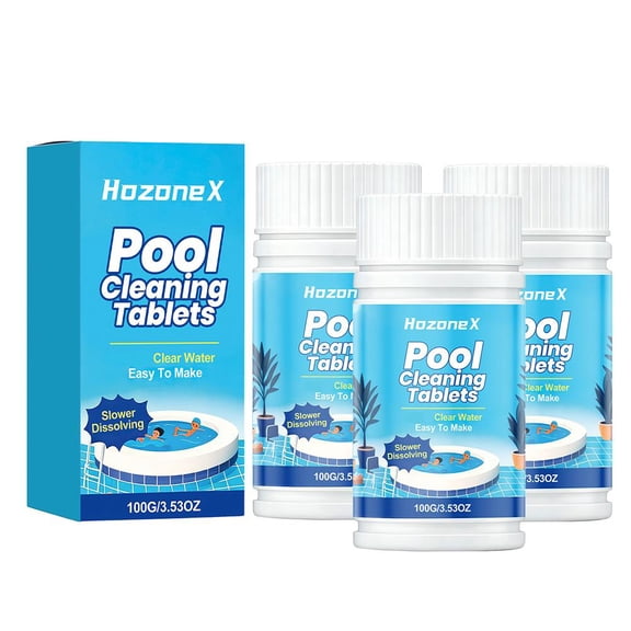 Pool Water Clarifier Tablets for Crystal Clear Water, Swimming Pool Care, Multifunction Clears Cloudy or Hazy Pool Water, Fast-Acting Slow Dissolve Formula for /In-Ground Pools