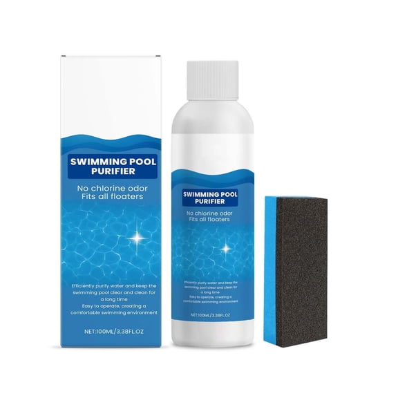 Pool Water Purifier, Liquid Clarifier for Spas and Hot Tubs, No Odor Pool Chemicals Creates Soft Water Feel, 100 mL, Fits All Floaters