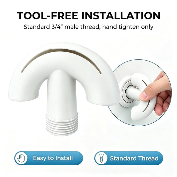 Pool Waterfall Fountain Spray – Pool Water Sprinkler & Aerator for Inground & Hard-Sided Aboveground Swimming Pools - Easy Attach to Return Fitting