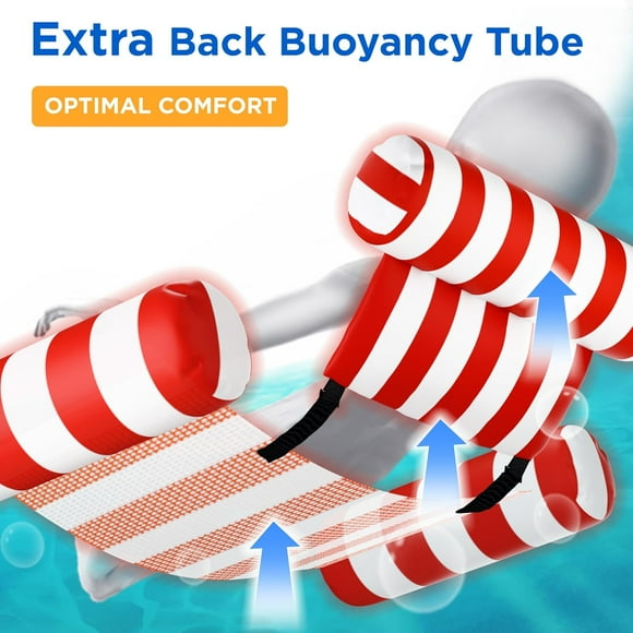 Pool Wave Pool Floats Chairs Adult, 2 Packs Heavy Duty Inflatable Swimming Pool Lounges, Fabric Floating Hammock, Kids Blow Up Pool Noodles, Lake Raft Floaties, Fun Summer Outdoor Water Party Game