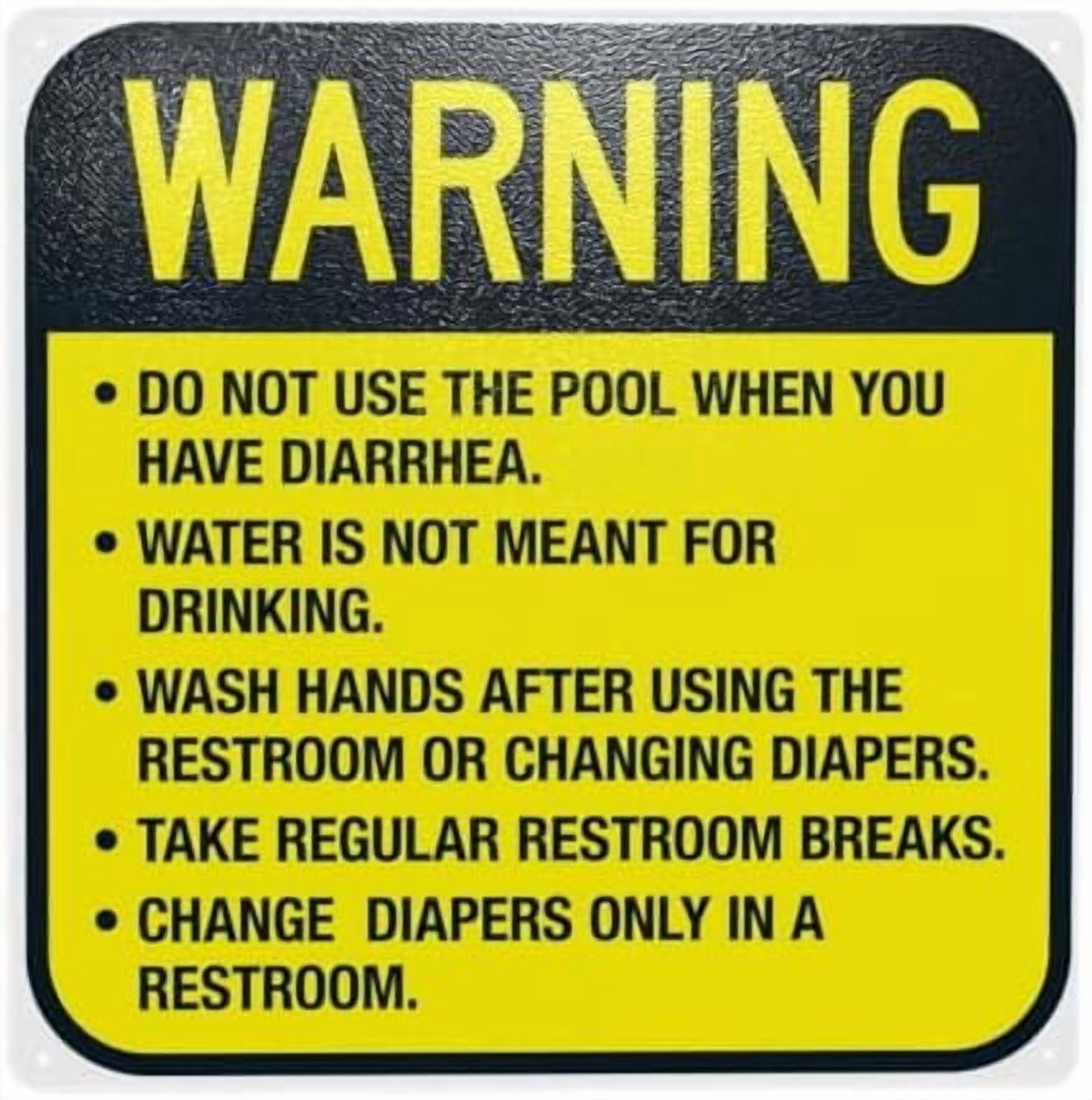 Do Not The Pool When You Have Diarrhea Warning Sign, Pool Security ...