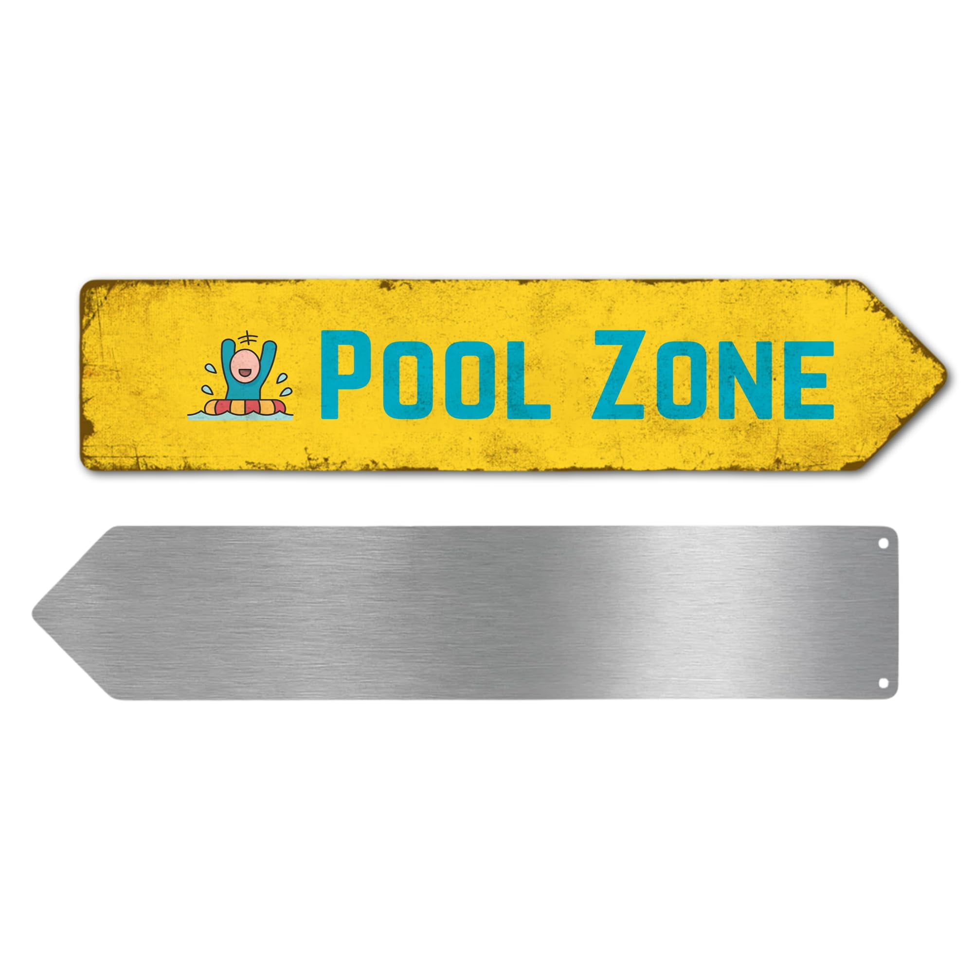 Pool Zone Metal Sign by DC | Arrow Metal Directional Signage for Indoor ...
