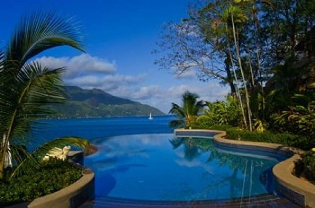 Pool at Northolme Resort Seychelles Africa Canvas Art - Alison Wright DanitaDelimont (17 x 11)
