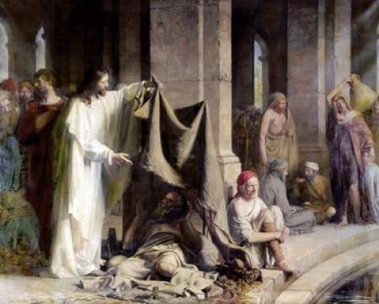 Pool of Bethesda Canvas Art - Carl Bloch (24 x 30)
