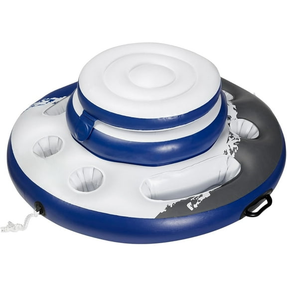 Pool party inflatable cooler: detachable freezer - built-in cup holder - durable handle - easy-to-use connector, suitable for pool parties, outdoor camping