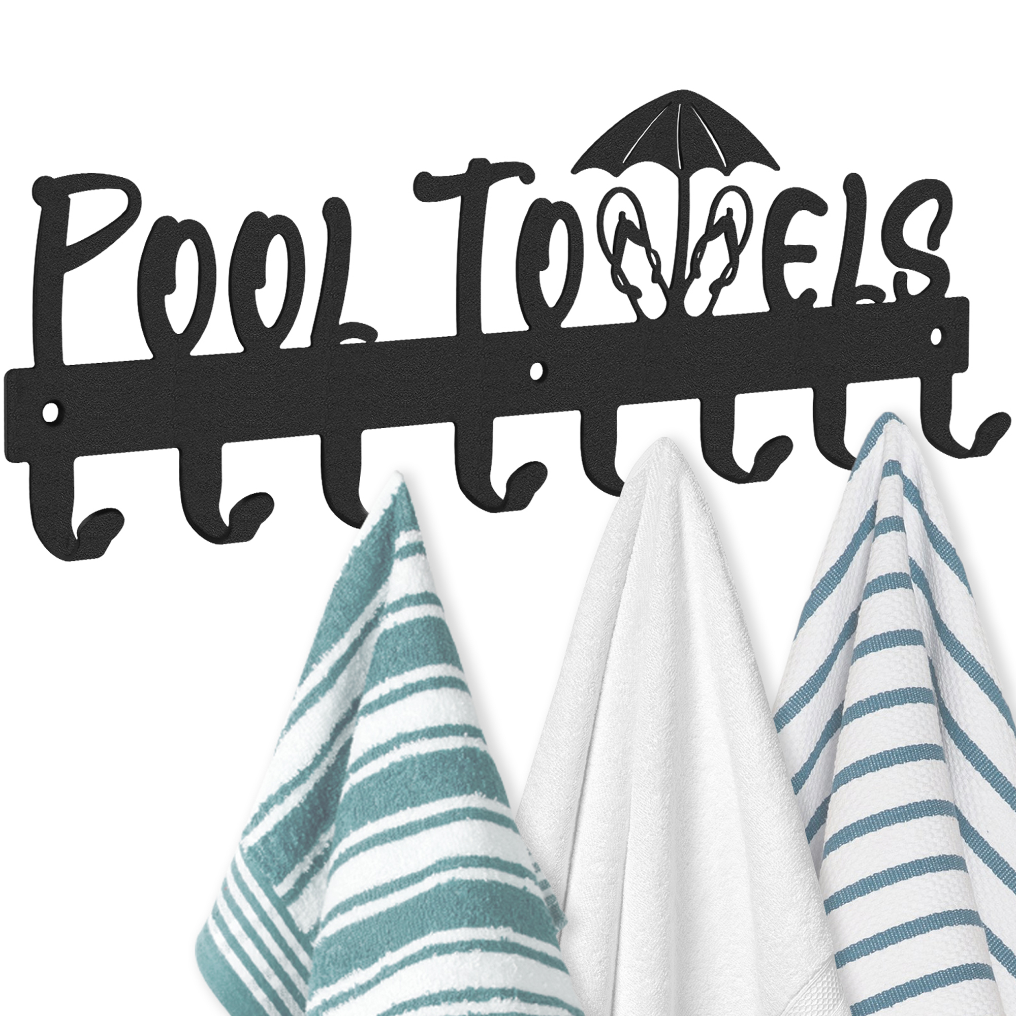 Metal Pool Towell Rack BENTISM Outdoor Towel Rack Pool Towel Rack 5 Bar Trapezoidal White ...