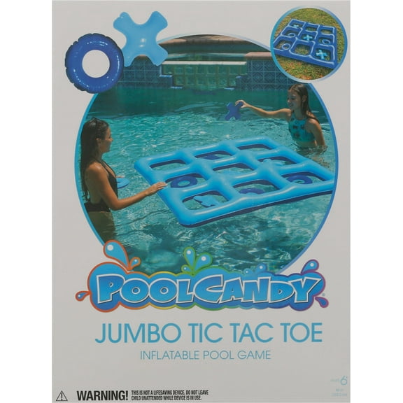 PoolCandy Inflatable Tic Tac Toe Pool Game PC3201BL - Jumbo Swimming Game - Blue
