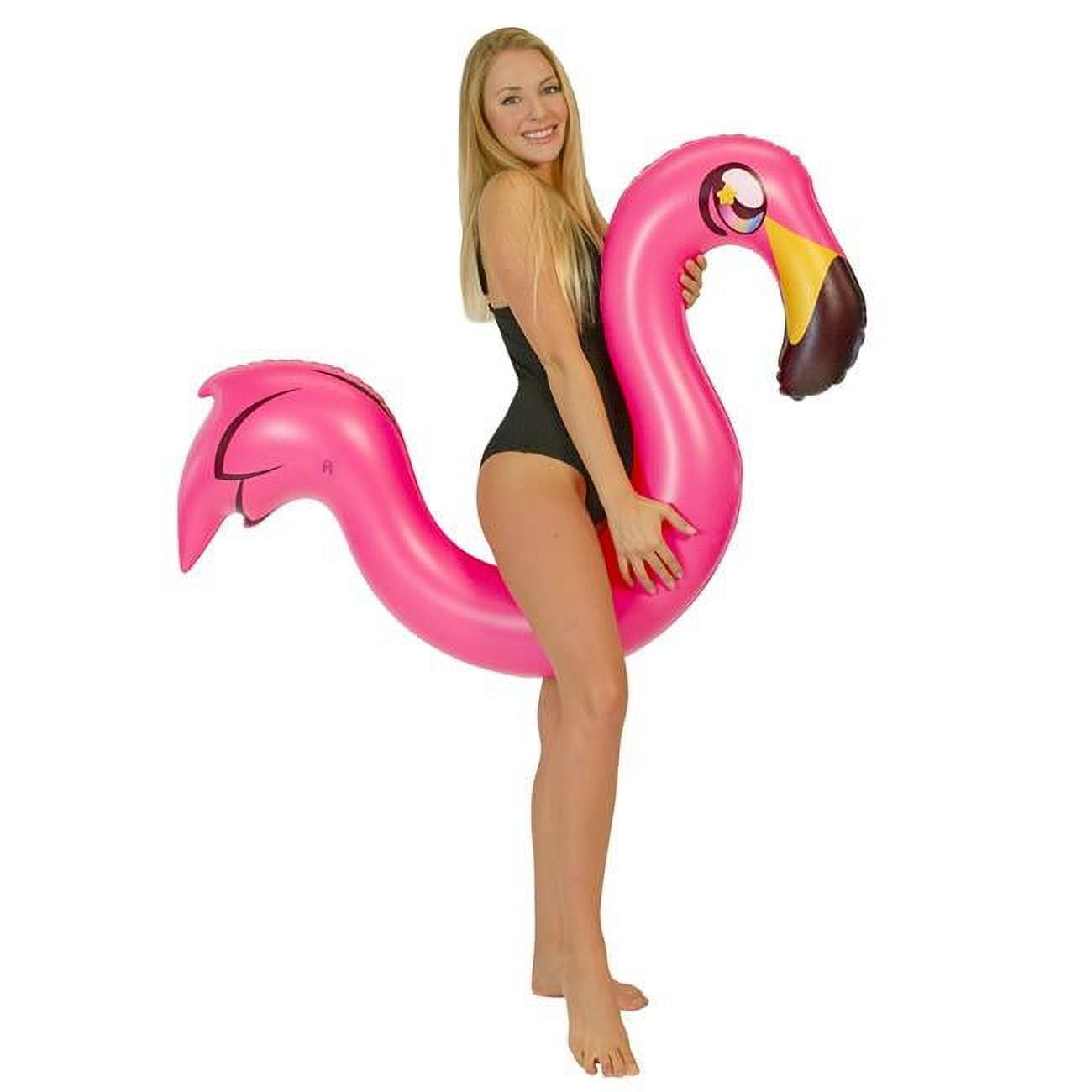 PoolCandy Inflatable Animal Ride-On Noodle - Pink Flamingo Pool Noodle