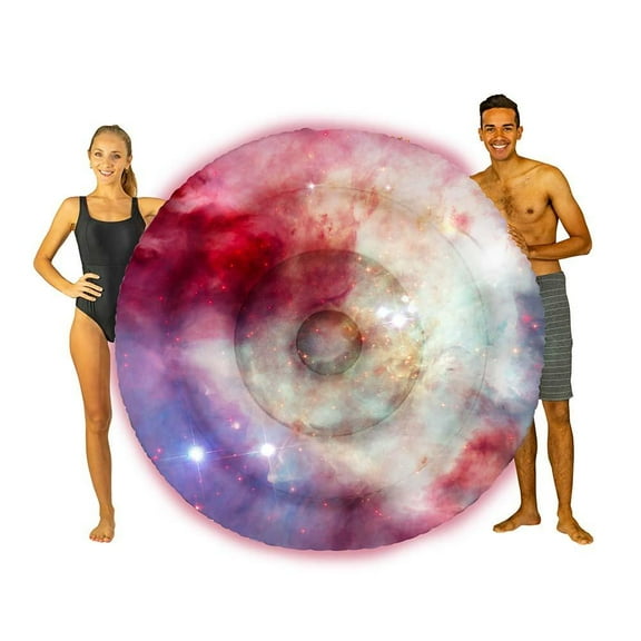 PoolCandy Durable Led Illumination Adult Pool Float, Giant Galaxy, 72"