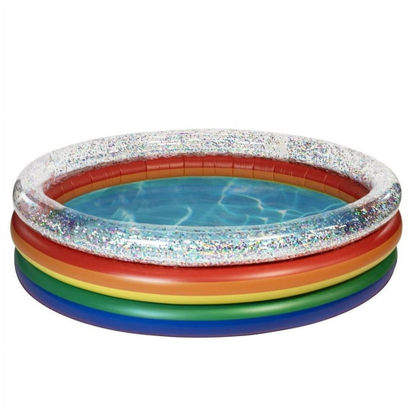 PoolCandy Inflatable Rainbow Sunning Glitter Pool