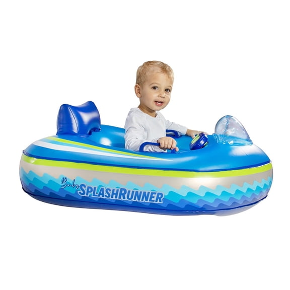 PoolCandy Motorized Baby Pool Float with Remote | Safe Toddler Inflatable Boat | Ages 14 | Propeller Guard & 60-Day Warranty